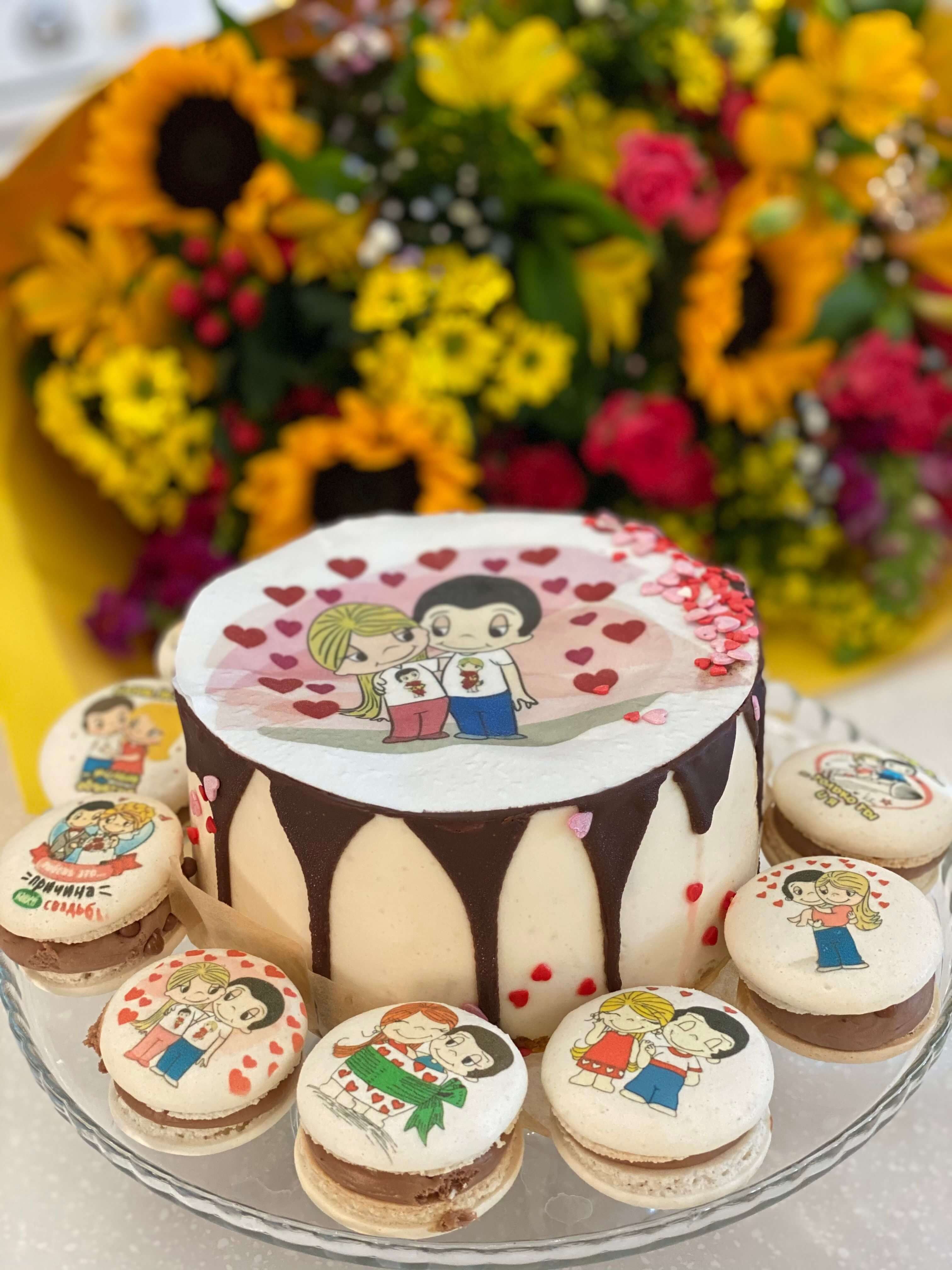 Custom edible print applied to a celebration cake
